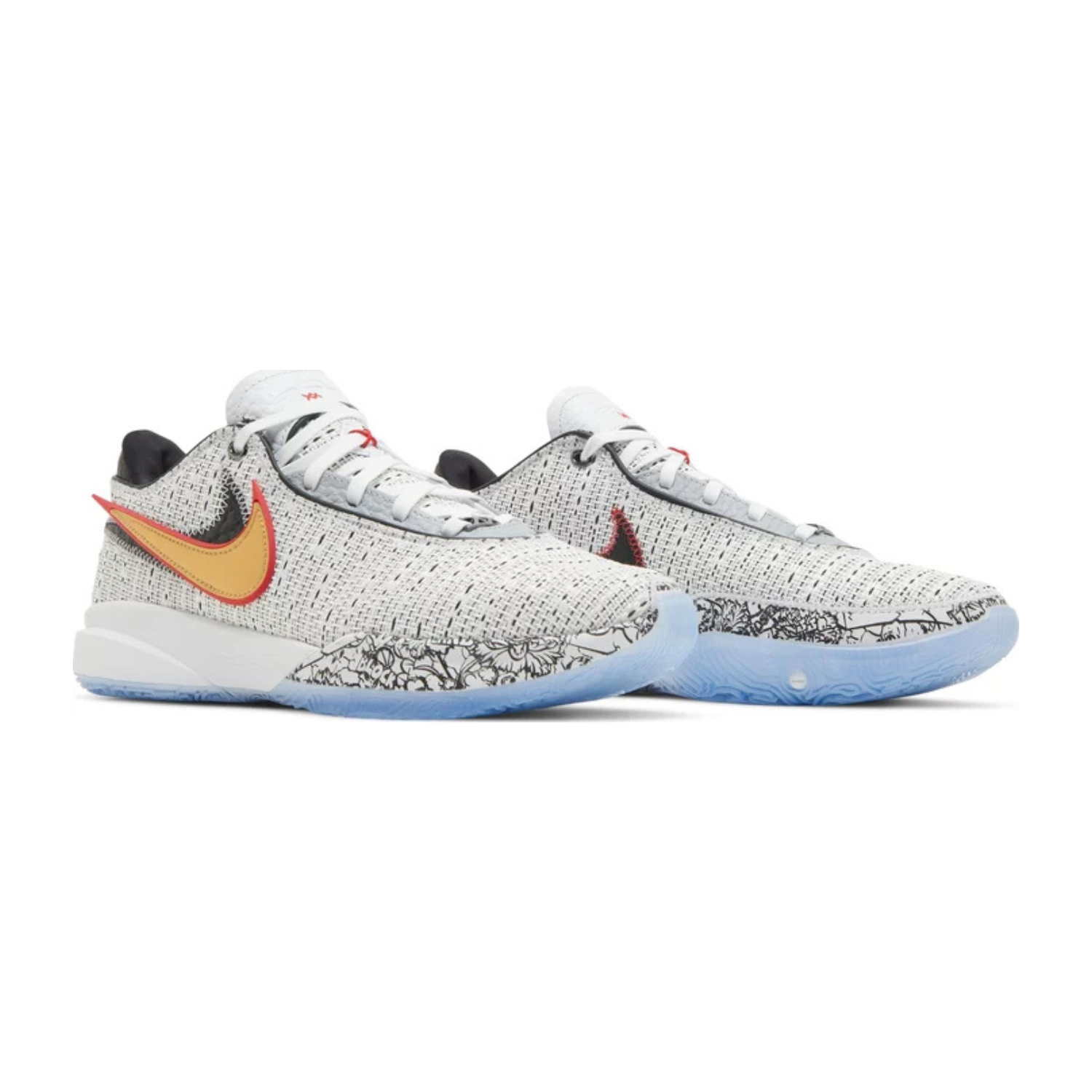 Nike LeBron 20 Basketball Shoes - White Metallic Gold Black University Red Wolf Grey - High-Performance Hoops for Men's Indoor & Outdoor Court Play