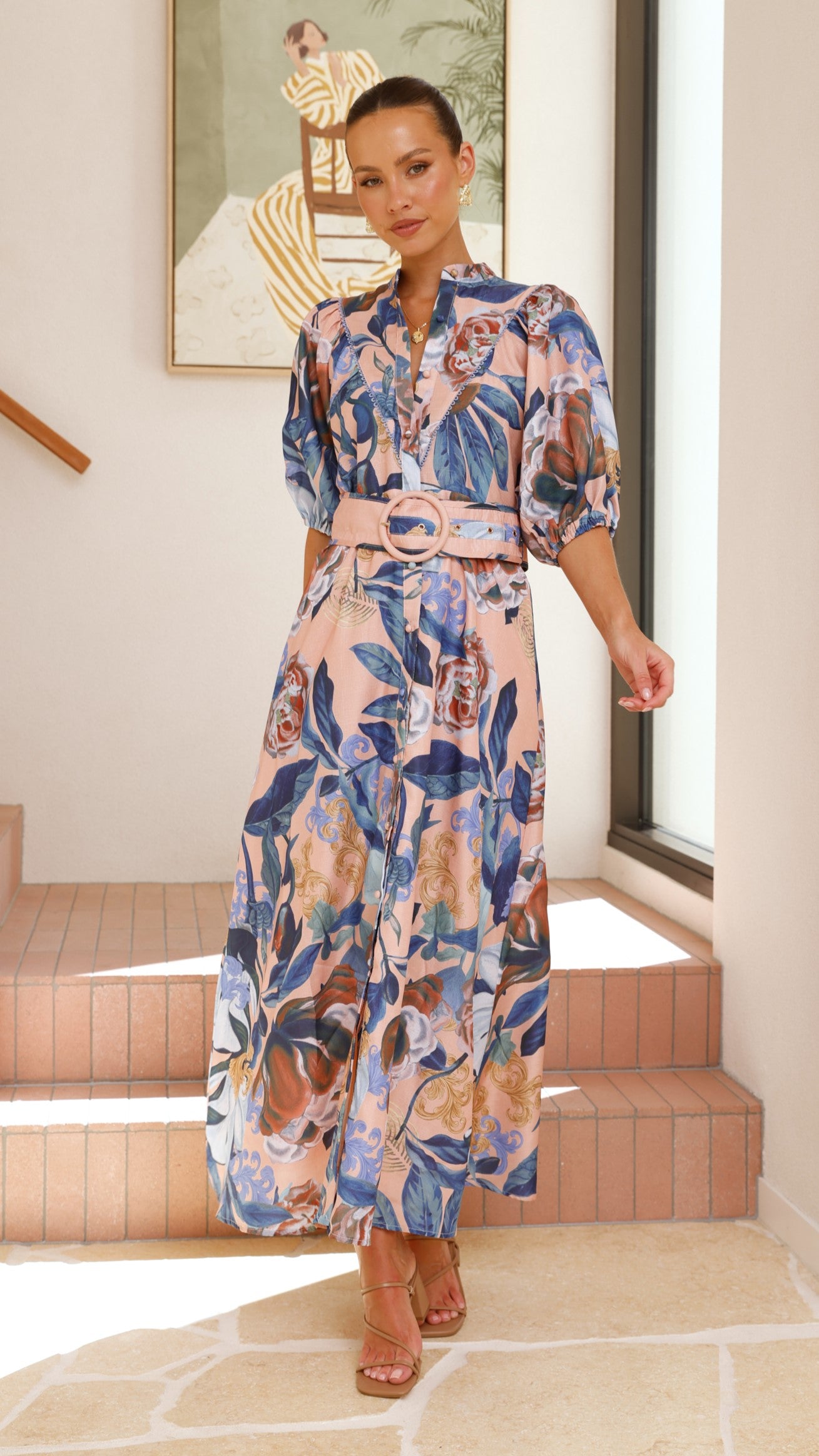 Hedley Maxi Dress for Women - Floral Print Long Summer Dress with Side Slits | Perfect for Beach, Vacation, and Casual Outings