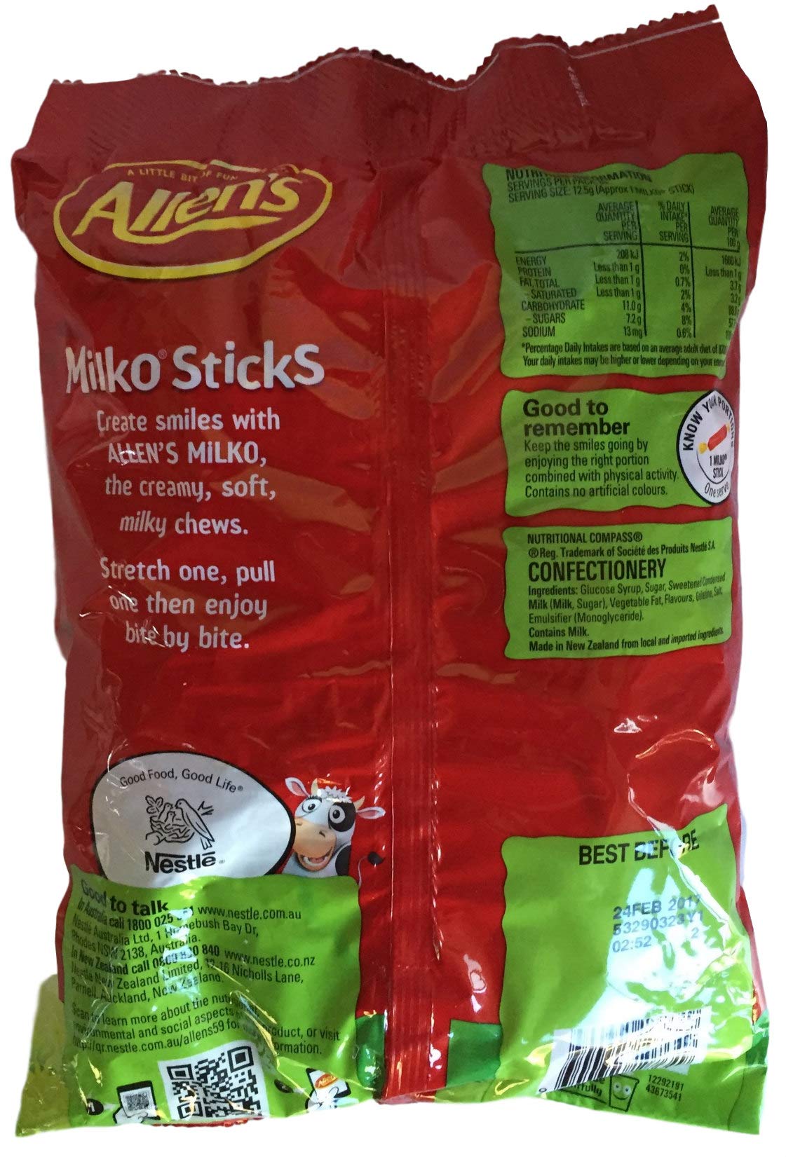 Milko Sticks 128-Piece Bulk Candy Pack (3.52 Lbs/1.6kg) - Halloween, Birthday & Party Favors - Allens Lollipops for Candy Buffets, Pinatas & Gift Bags