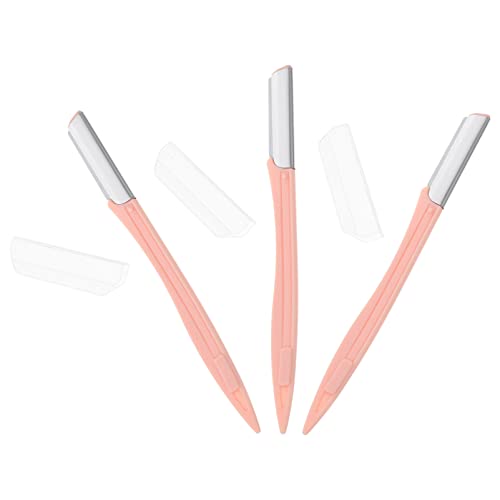DOITOOL 3Pcs Eyebrow Razor & Facial Hair Remover for Women & Men - Precision Eyebrow Shaper & Exfoliating Tool for Smooth Skin - Perfect for Eyebrow Trimming, Shaping & Grooming - Great Holiday Gift (Pink) - Ideal for Home Use, Travel & Salon Professionals