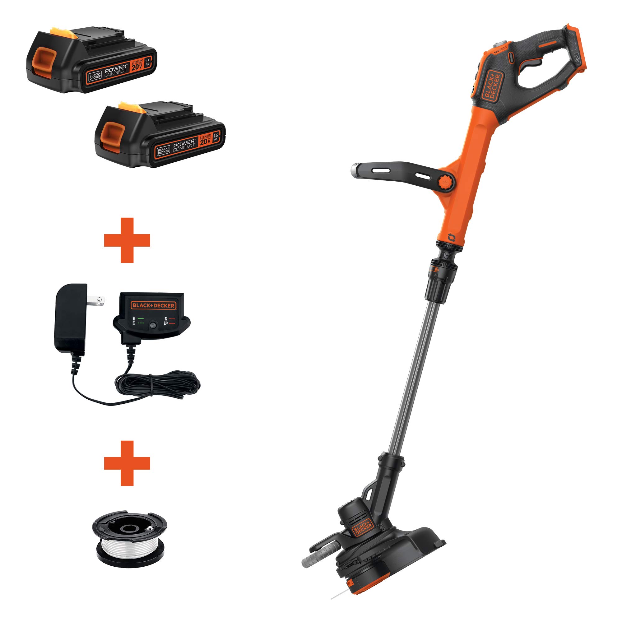 **BLACK+DECKER LSTE525 20V MAX Lithium Cordless String Trimmer & Edger with 4-Ah Battery – Lightweight, Easy Feed for Lawn & Garden Maintenance**    *(Perfect for Trimming Grass, Edging Walkways, and Maintaining Neat Yards – Includes Extra LB2X4020 Battery Pack)*