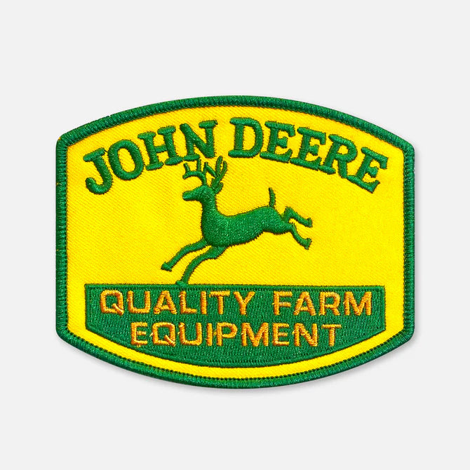John Deere Embroidered Patch - Yellow Iron-on Applique for Hats, Jackets & Bags | Vintage Tractor & Farm Equipment Enthusiast Gift