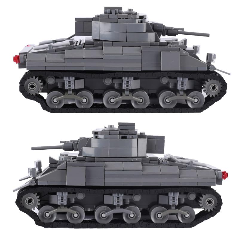 WW2 Sherman M4 Military Tank Building Kit - 716 Piece Technic Construction Toy Set, Compatible with Lego Technic - Perfect for History Enthusiasts & Model Collectors