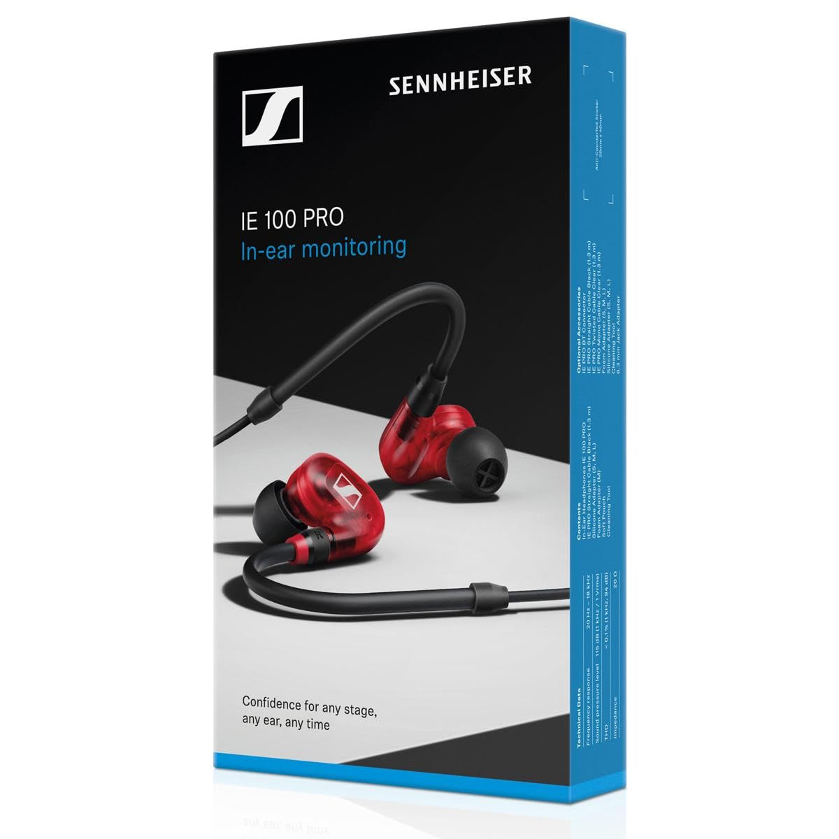 SENNHEISER Professional In-Ear Wired Audio Monitor Headphones - Red (Model 508942) for Musicians, DJs & Live Performances