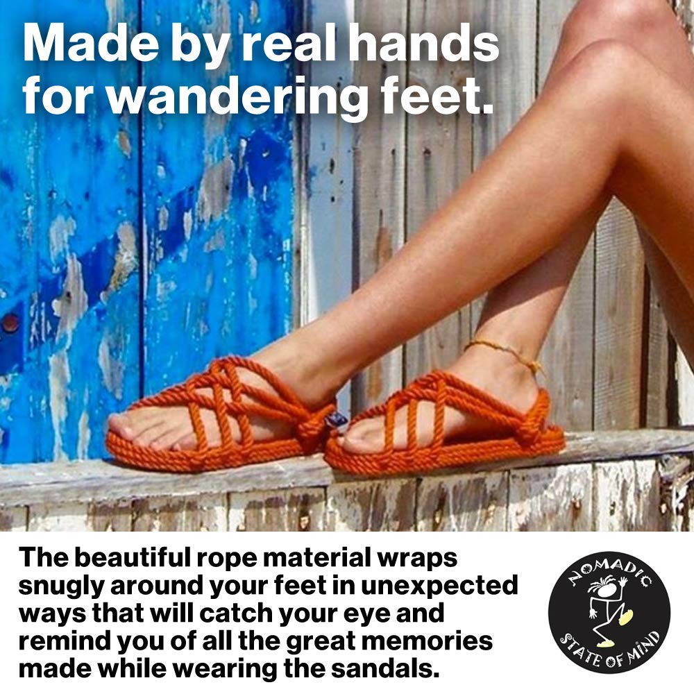 Handmade Nomadic State of Mind Rope Sandals - Unisex Jesus Shoes for Men & Women | Comfortable Straw Sandals for Beach, Travel & Summer Outfits