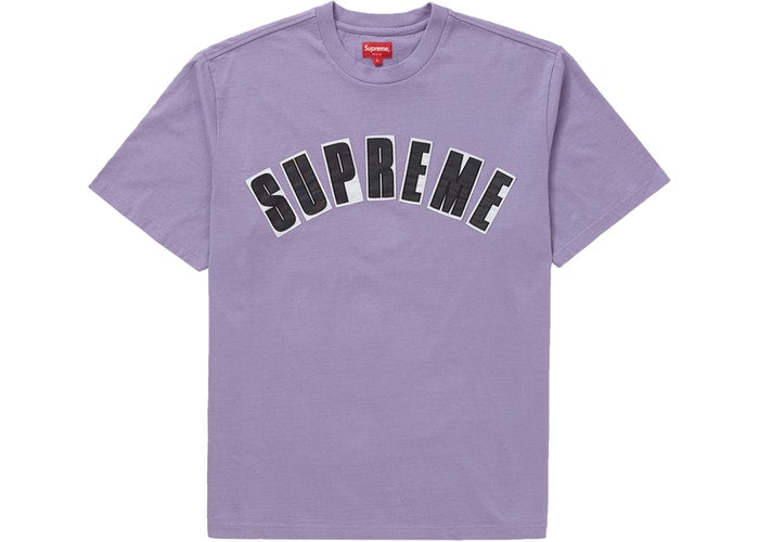 Supreme Arc Applique Short Sleeve Top - Women's Purple Casual T-Shirt for Summer Outfits & Streetwear Fashion