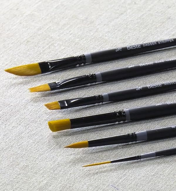 Creative Mark Beste Golden Taklon Hair Paint Brushes - 1/4
