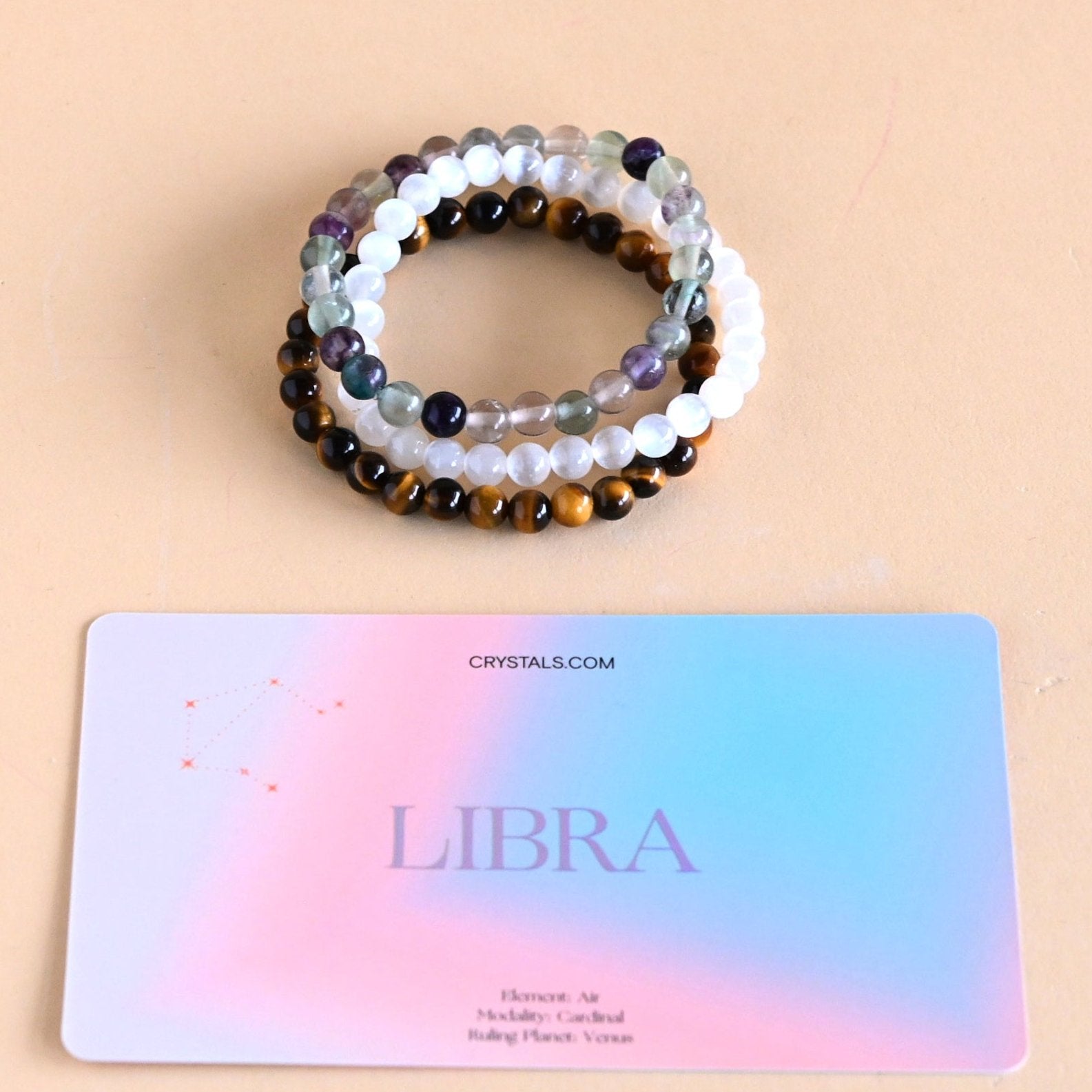 Libra Zodiac Bracelet Trio Set - Gold, Silver & Rose Gold Adjustable Star Sign Bracelets for Women - Perfect for Birthdays, Gifts & Daily Wear
