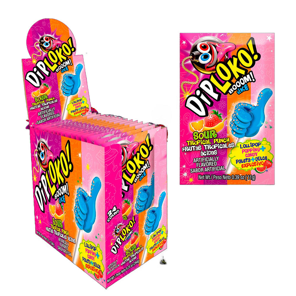 DipLoko! Sour Tropical Punch Candy - 24 Count Box | Sweet & Tangy Tropical Flavored Sour Candy | Perfect for Parties, Movie Nights & Office Snacks