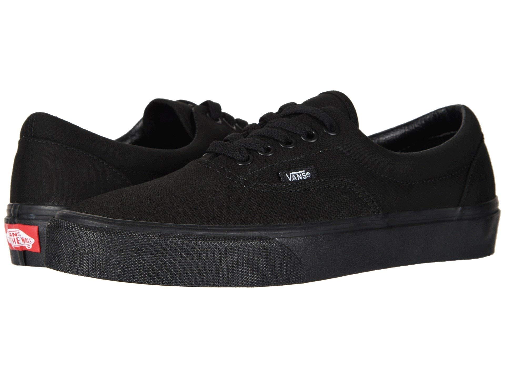 Vans Unisex Era Skate Shoes - Black/Black, Size 4 - Comfortable Canvas Sneakers for Men & Women - Perfect for Skateboarding, Casual Wear & Street Fashion