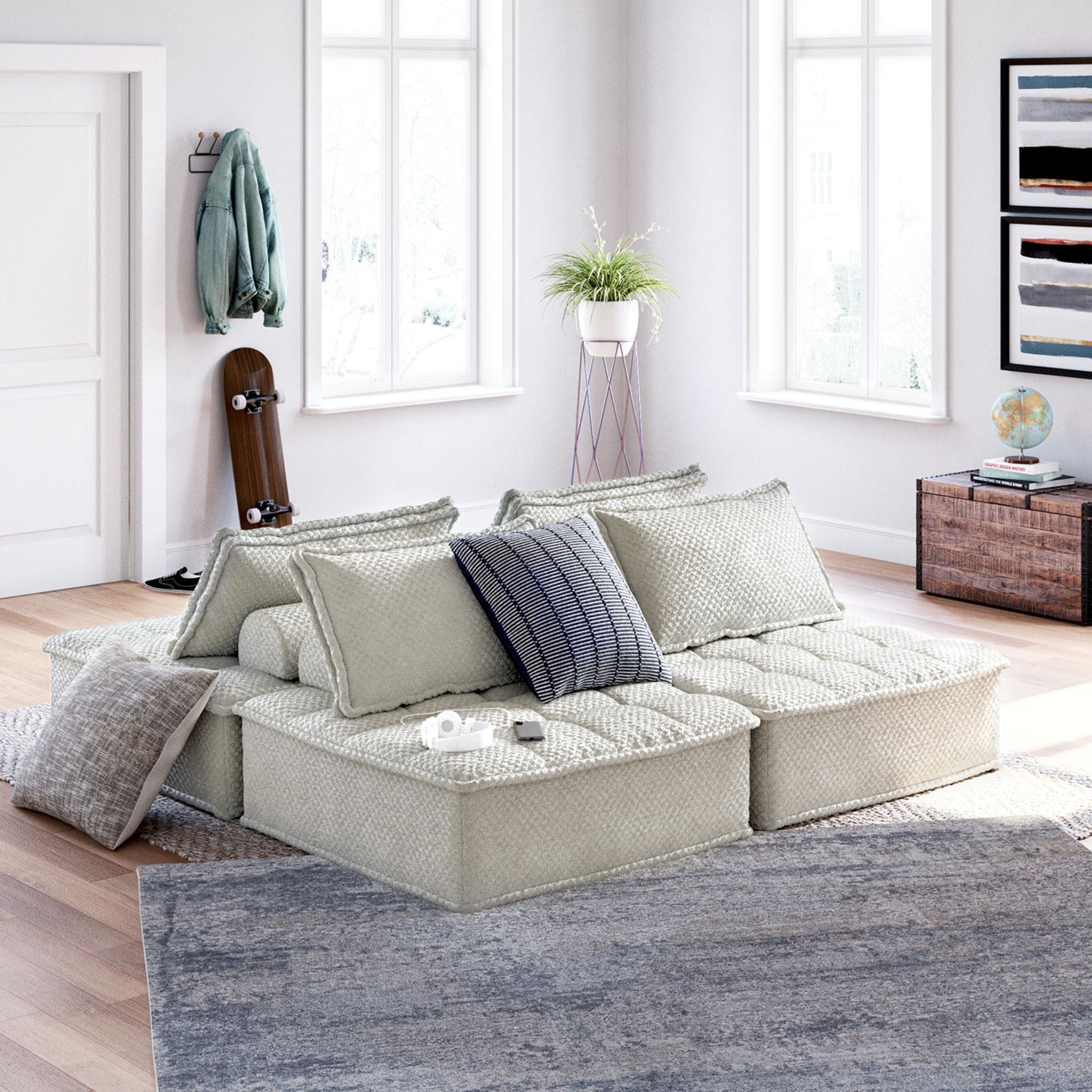 4-Piece Modular Sectional Sofa Set - Modern L-Shaped Couch with Chaise for Living Room, Lounge & Family Room - Comfortable & Stylish Home Furniture