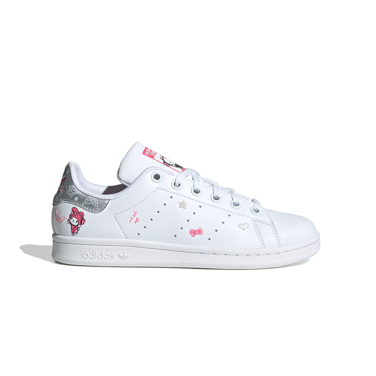 Hello Kitty Kids Stan Smith 'Melody' Sneakers - Cute White & Pink Casual Shoes for Girls - Perfect for School, Playdates & Everyday Wear