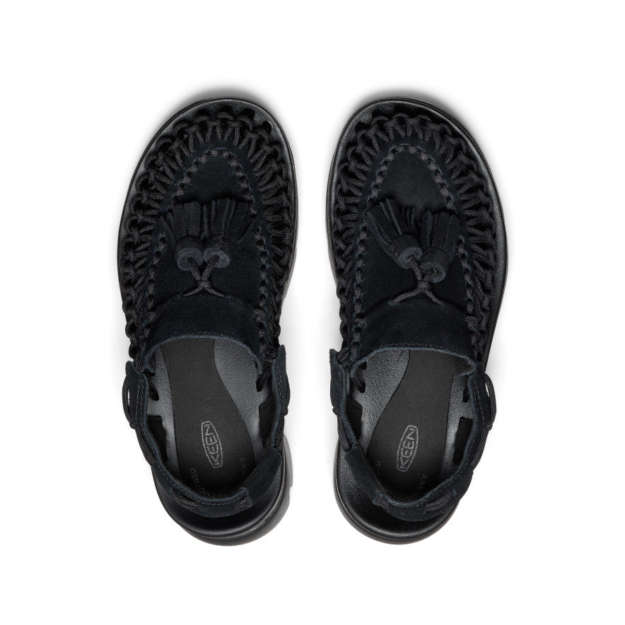 UNEEK PLT Tassel Sneakers for Men & Women - Stylish Black/Black Casual Shoes for Walking, Work & Everyday Wear