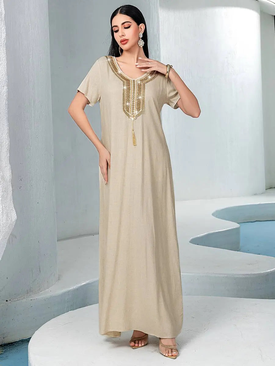 Urgarment 2-Piece Set Hand Embroidered Eid Dresses - Elegant Caftan Kaftan Dress #255051 for Women, Perfect for Eid Celebrations, Weddings & Special Occasions