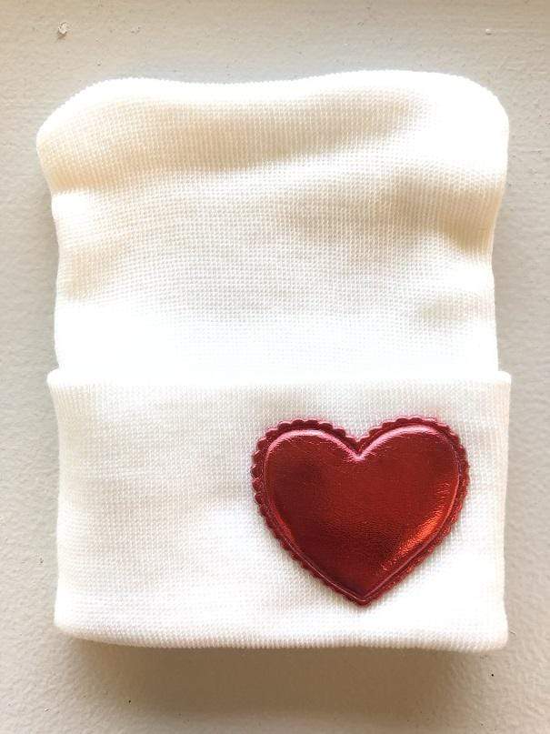 Gifted Baby NY Metallic Hearts Newborn Hospital Hat - Soft & Stylish Baby Photo Prop for Birth Announcement, Newborn Photography, and Special Occasions