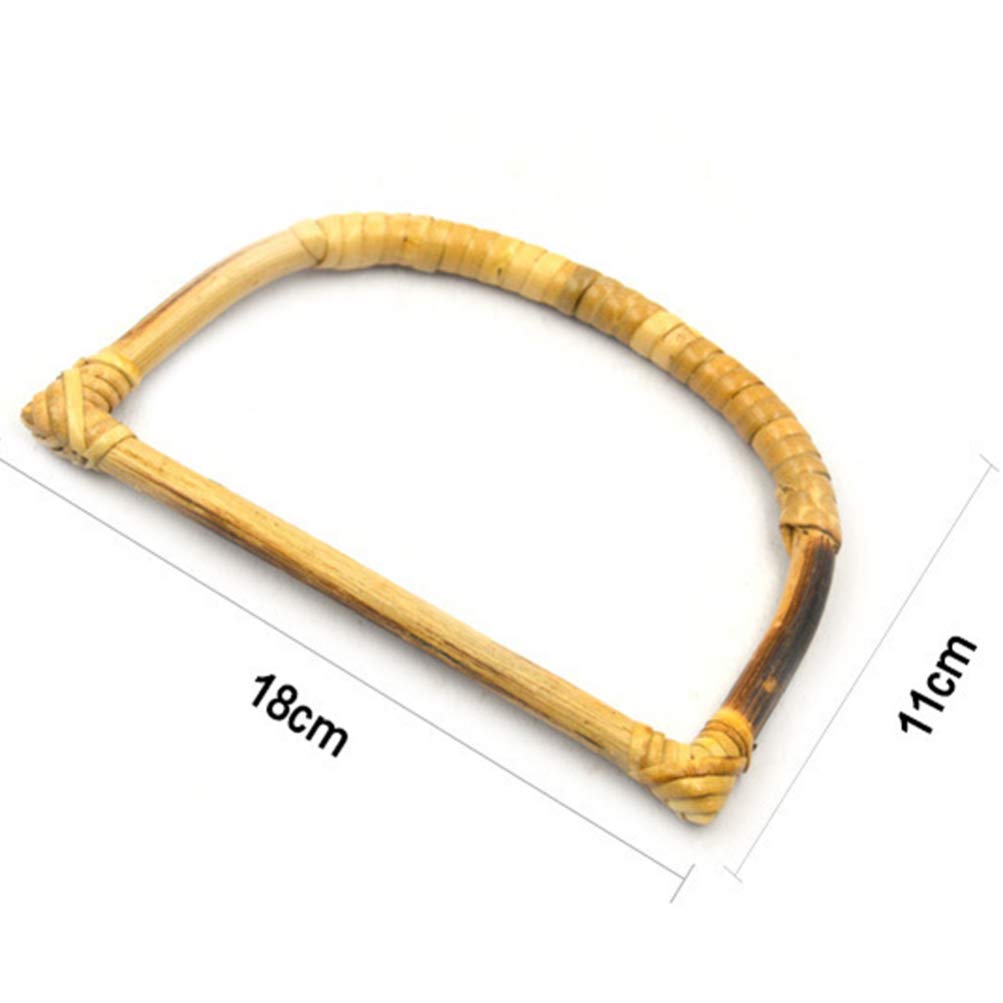 4pcs DIY Purse Handles - Solid Wood Rattan Craft Supplies for Handmade Bags, Totes & Purses - Natural Wooden Handles for DIY Fashion Accessories
