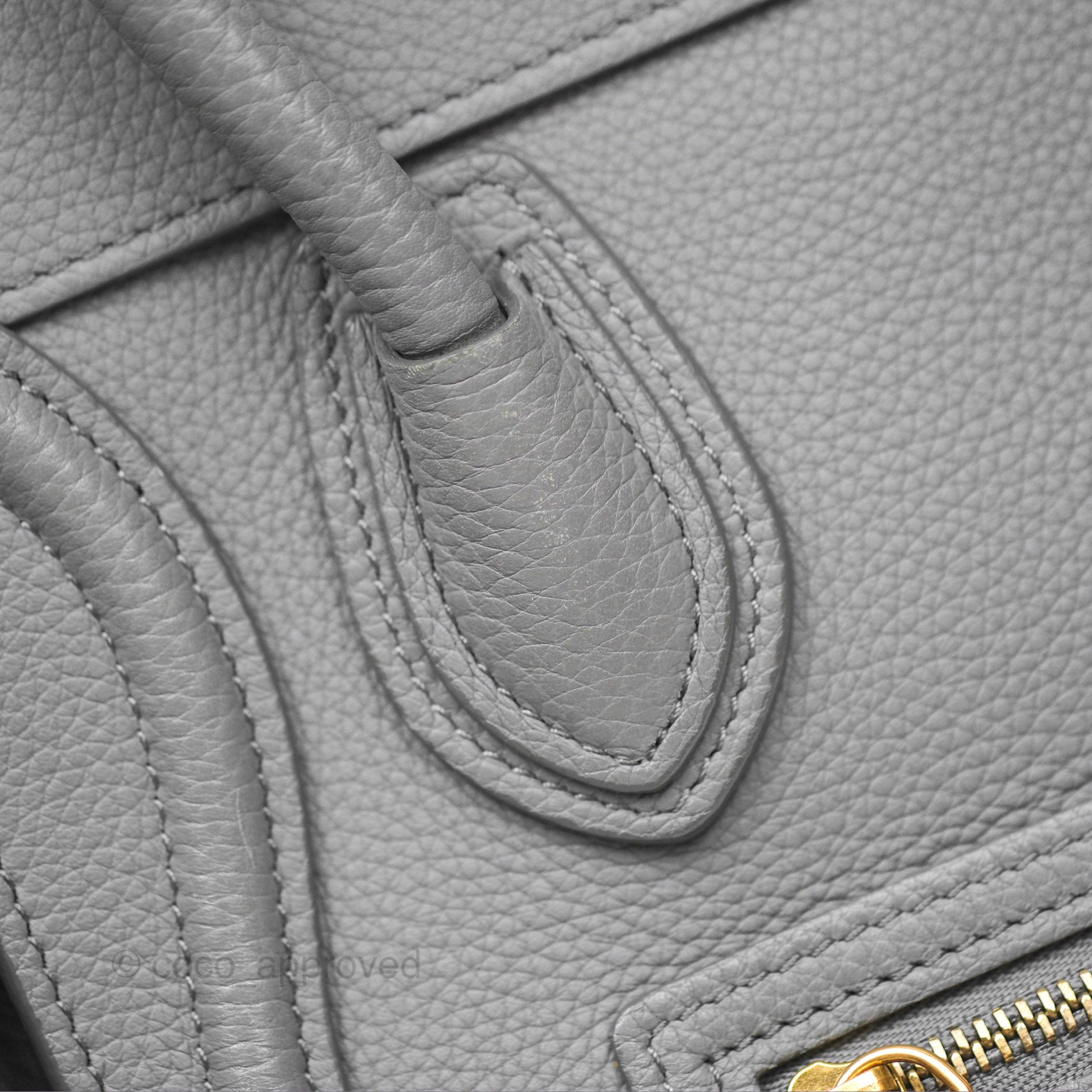 Celine Nano Luggage Bag in Grey Drummed Calfskin Leather - Perfect for Work, Travel & Everyday Luxury Handbag