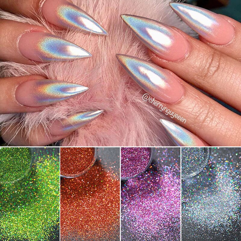 Iridescent Glitter Powder for DIY Crafts - Shimmering Cosmetic Glitter for Nails, Makeup, Resin Art, Slime & Body Art - Premium Fine Sparkle Dust for Creative Projects