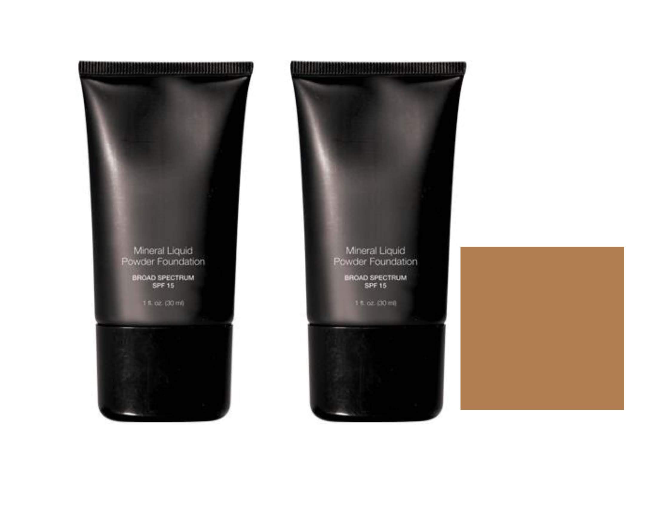 Mineral Liquid Powder Foundation SPF 15 - 2 Pack Soft Tan | Broad Spectrum Coverage, Oil-Free & Lightweight | Perfect for Daily Wear & Natural Makeup Looks