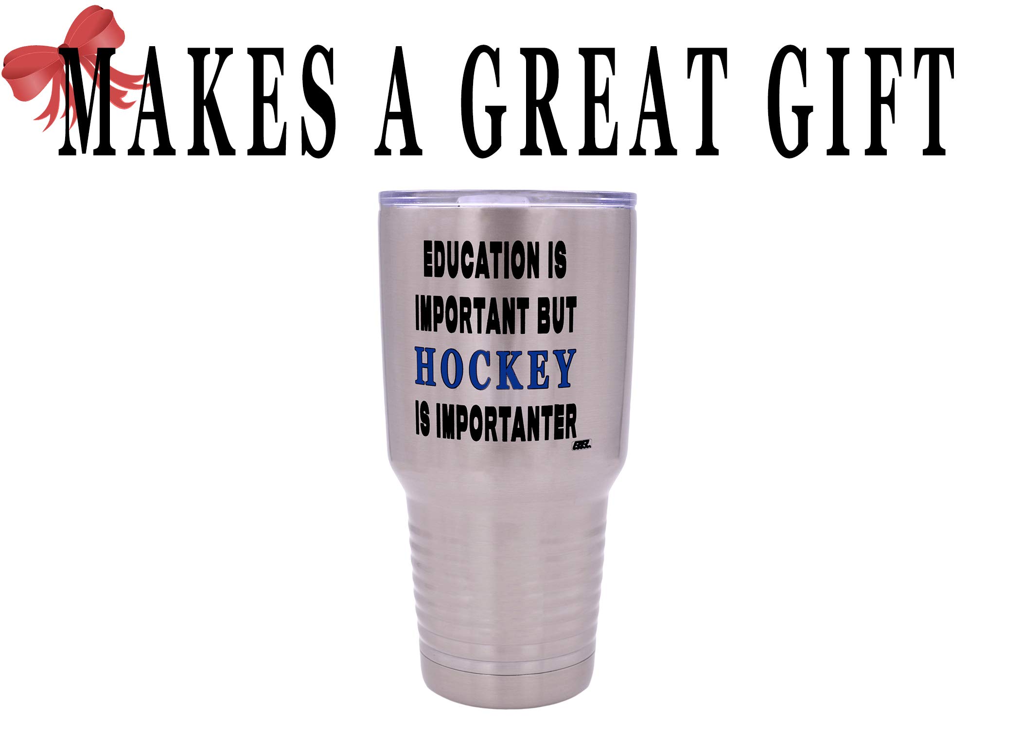 30 Oz Funny Hockey Player Travel Tumbler with Lid - Insulated Stainless Steel Cup for Coffee & Cold Drinks - Perfect Sports Gift for Hockey Fans, Coaches & Players - Great for Games, Practice & Office Use