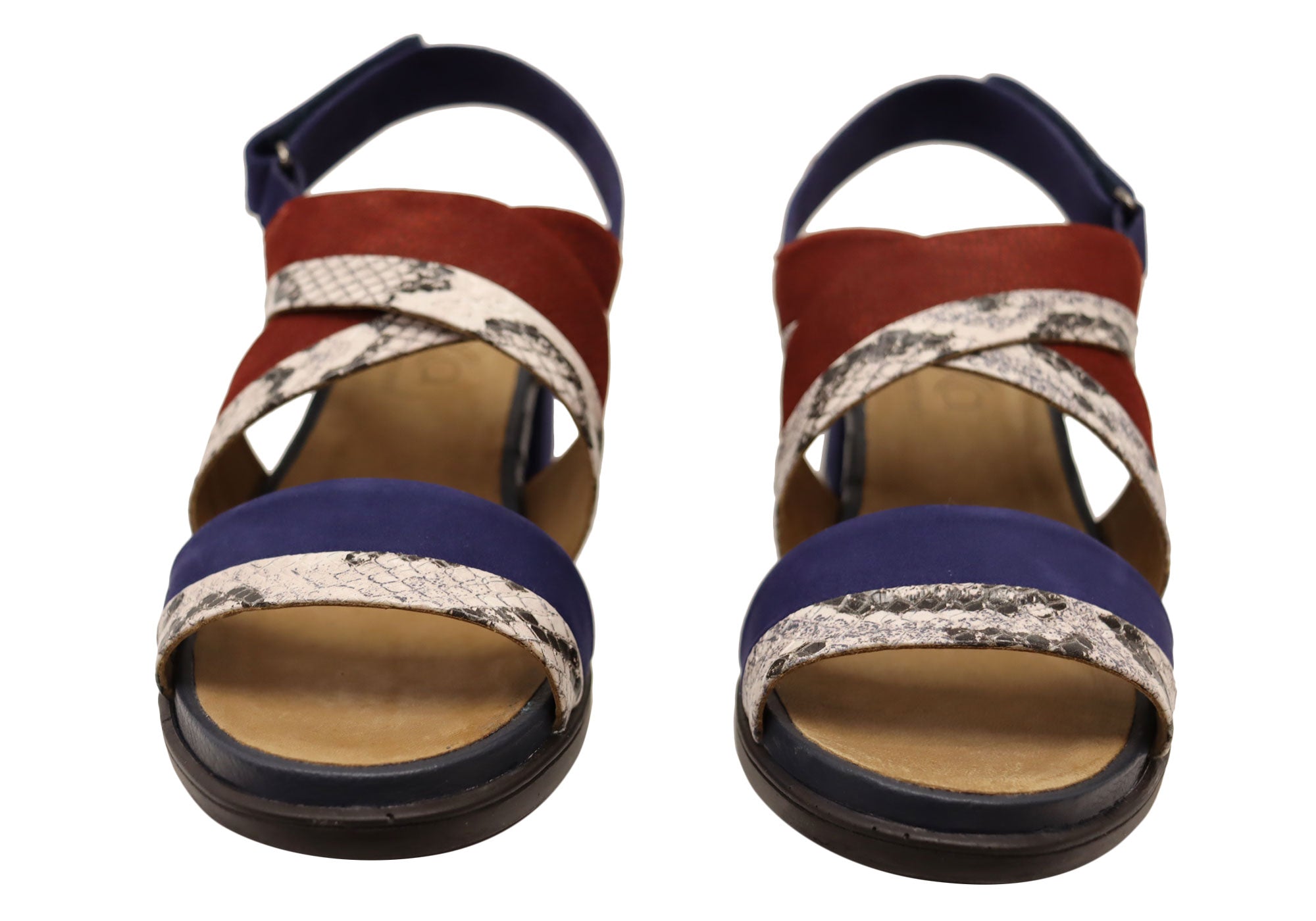 Opananken Nancie Women's Comfortable Leather Mid Heel Sandals - Stylish & Supportive for Work, Date Night & Summer Outings