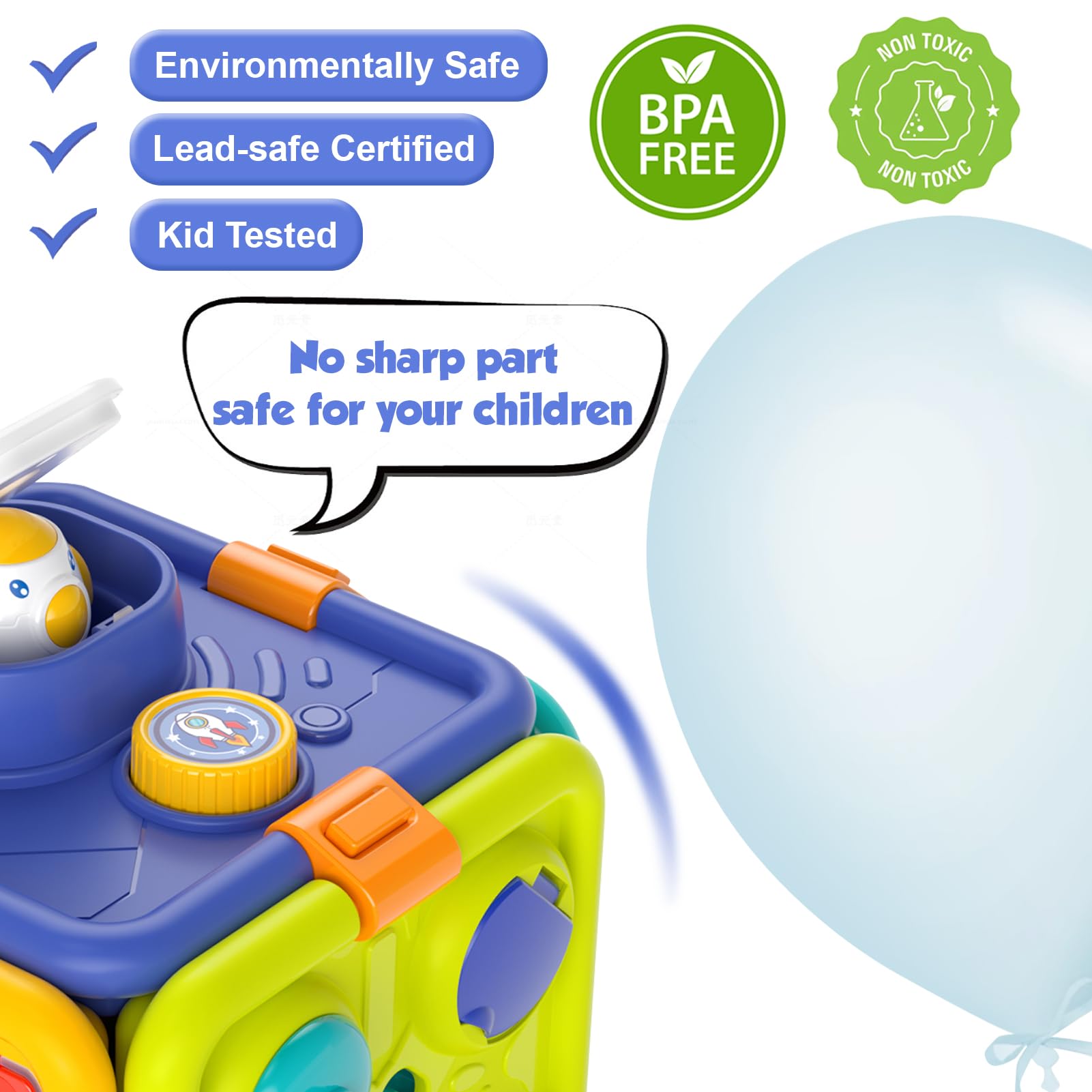 Montessori Toys for 1 Year Old Baby - 6-in-1 Sensory Learning Toys for Toddlers 1-3 Years | Educational Activity Cube for 18+ Months | First Birthday Gift for Boys & Girls | Perfect for Early Childhood Development & Playtime Learning