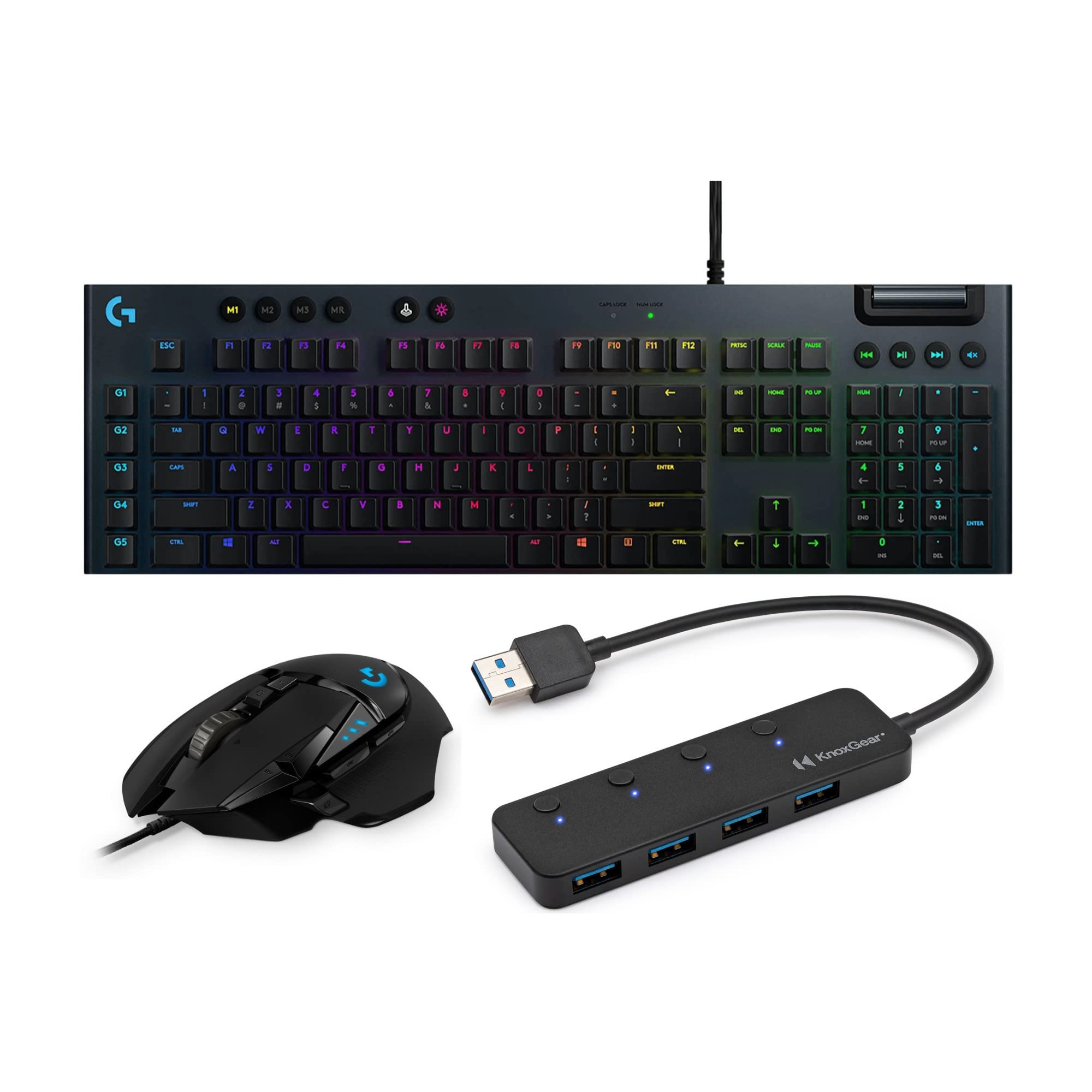 Logitech G815 LightSync RGB Mechanical Gaming Keyboard & G502 HERO Gaming Mouse Bundle - Perfect for PC Gamers, Streamers, and Esports Enthusiasts