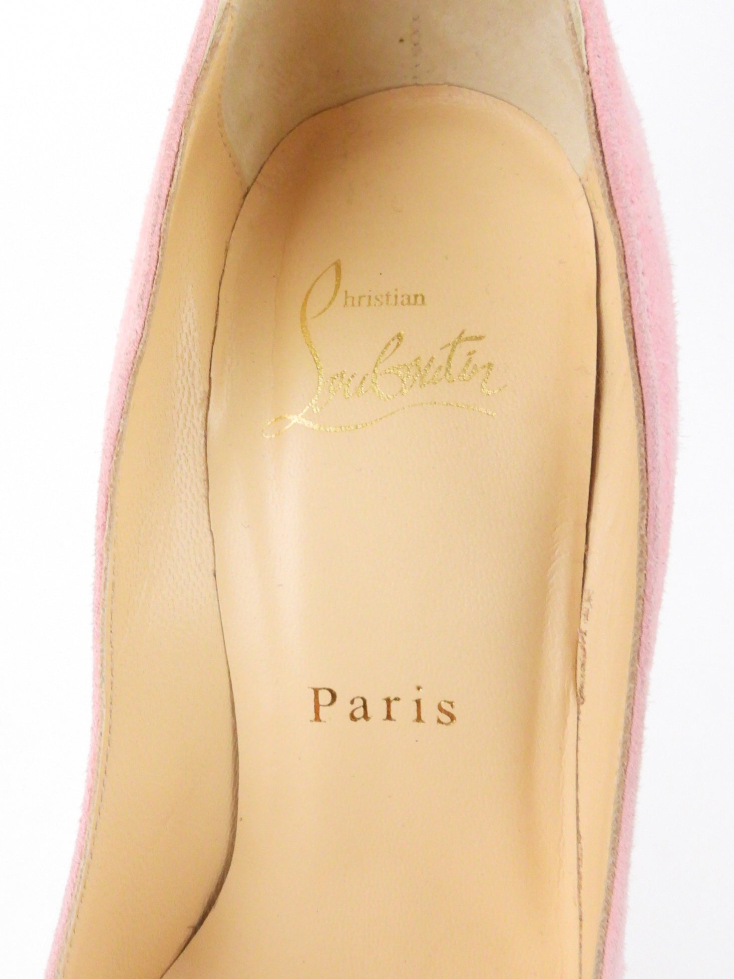 Christian Louboutin Pink Suede Leather Stiletto Heel Pump Shoes Size 35.5 - Elegant Women's High Heels for Parties, Weddings & Special Occasions