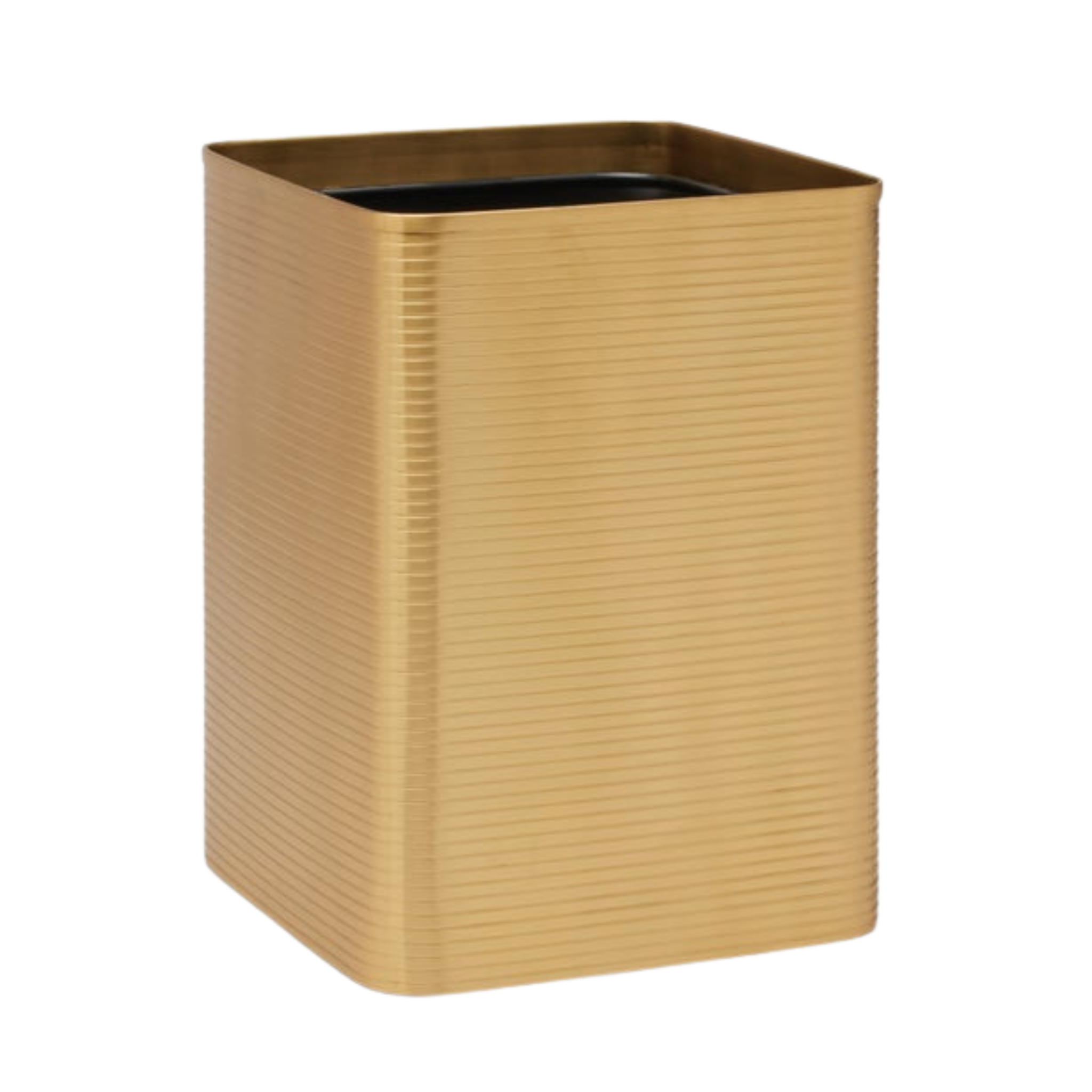 Elegant Matte Gold Square Wastebasket - Modern Trash Can for Office, Bathroom & Bedroom | Durable Metal Bin for Home & Office Decor