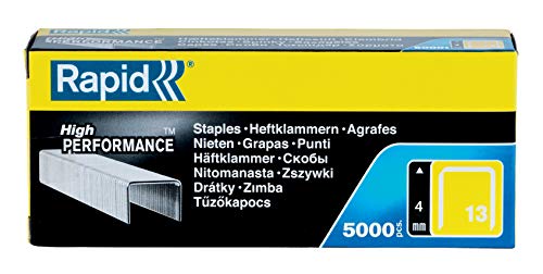 5000-Pack Rapid 13/4 Staples - Compatible with R13, R23 & R19 Staplers - 4mm Shank Length - Heavy Duty Office & Construction Staples for Paper, Insulation, Carpentry & DIY Projects