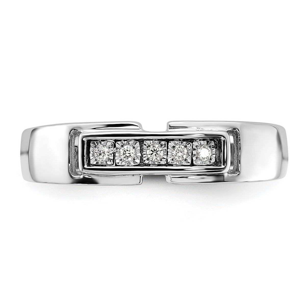 925 Sterling Silver Men's Diamond Ring - Polished Wedding Band for Men, Engagement Ring, Anniversary Gift for Him, Perfect for Special Occasions