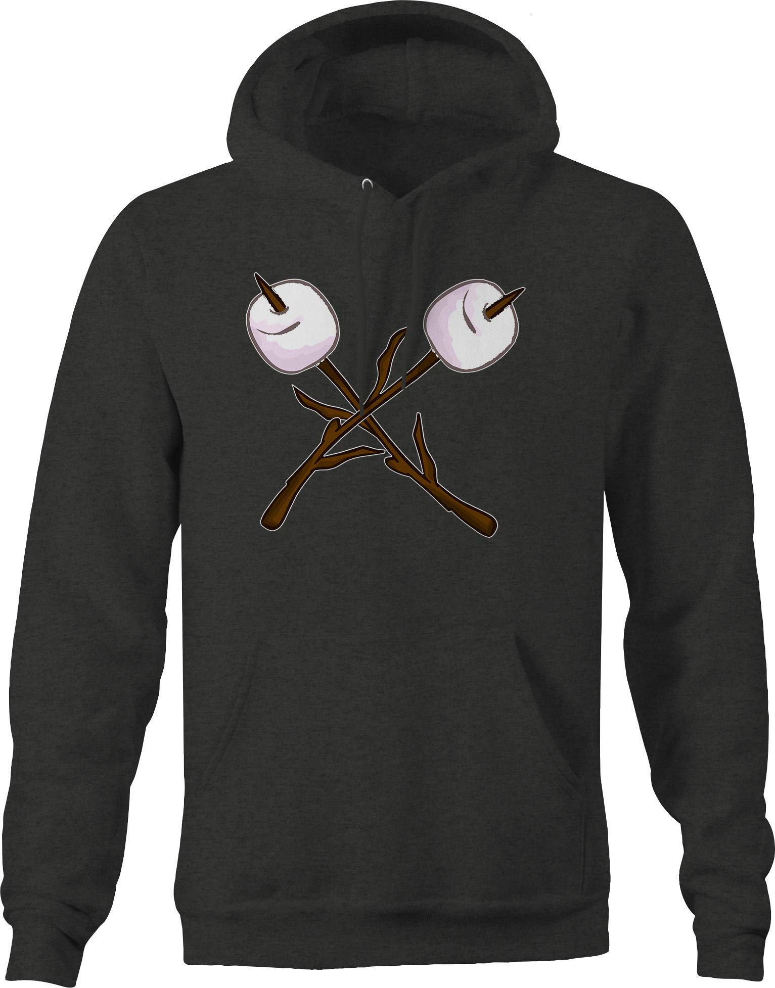 Premium Campfire Marshmallows Camper Hoodies for Men - Cozy Dark Gray Pullover for Outdoor Adventures, Camping & Casual Wear