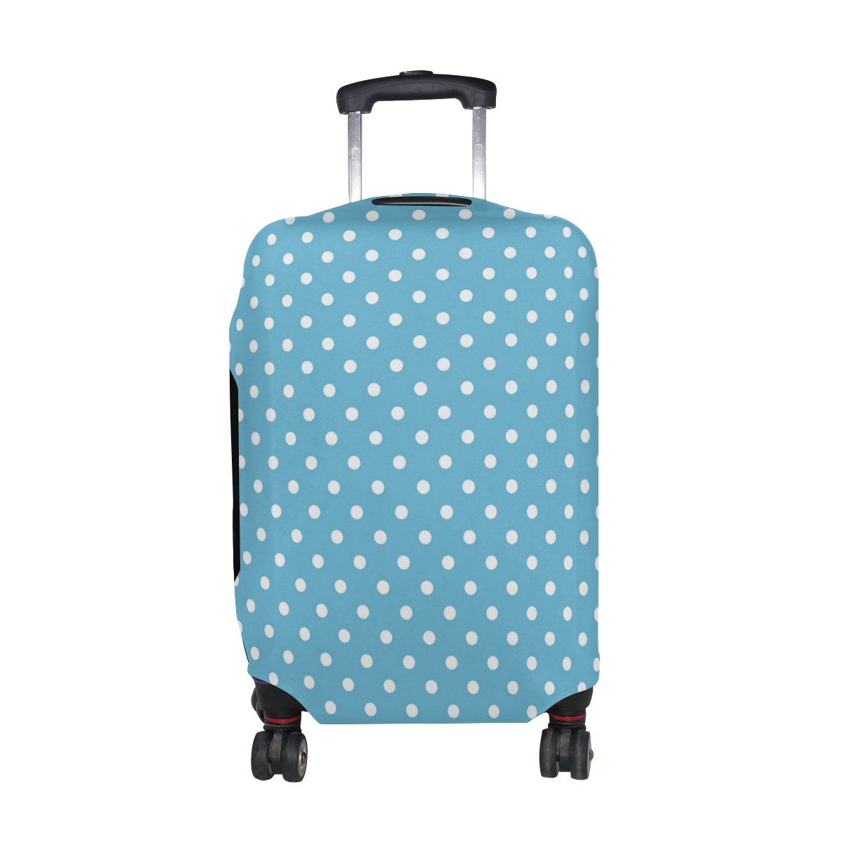 Vintage Polka Dots Blue Luggage Cover Protector - Waterproof Suitcase Protector for Travel, Airplane, Cruise & Business Trips | Fits Most 20-28 Inch Suitcases | Durable Travel Accessories for Men & Women