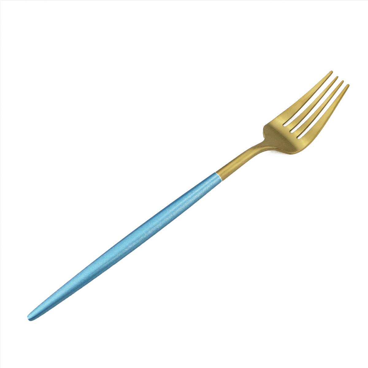 Premium 20-Piece Blue Gold Flatware Set - 18/10 Stainless Steel Cutlery with Matte Blue Handles (Forks, Spoons, Knives) - Elegant Dinnerware for 4 - Perfect for Home Dining, Camping & Travel Utensils