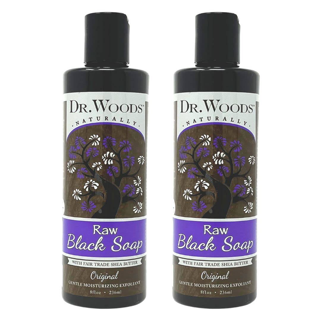 Dr. Woods Black Soap - 16 oz Natural African Shea Butter Soap for Skin & Hair Care - Deep Cleansing, Moisturizing & Exfoliating - Perfect for Shower, Bath & Daily Skincare Routine
