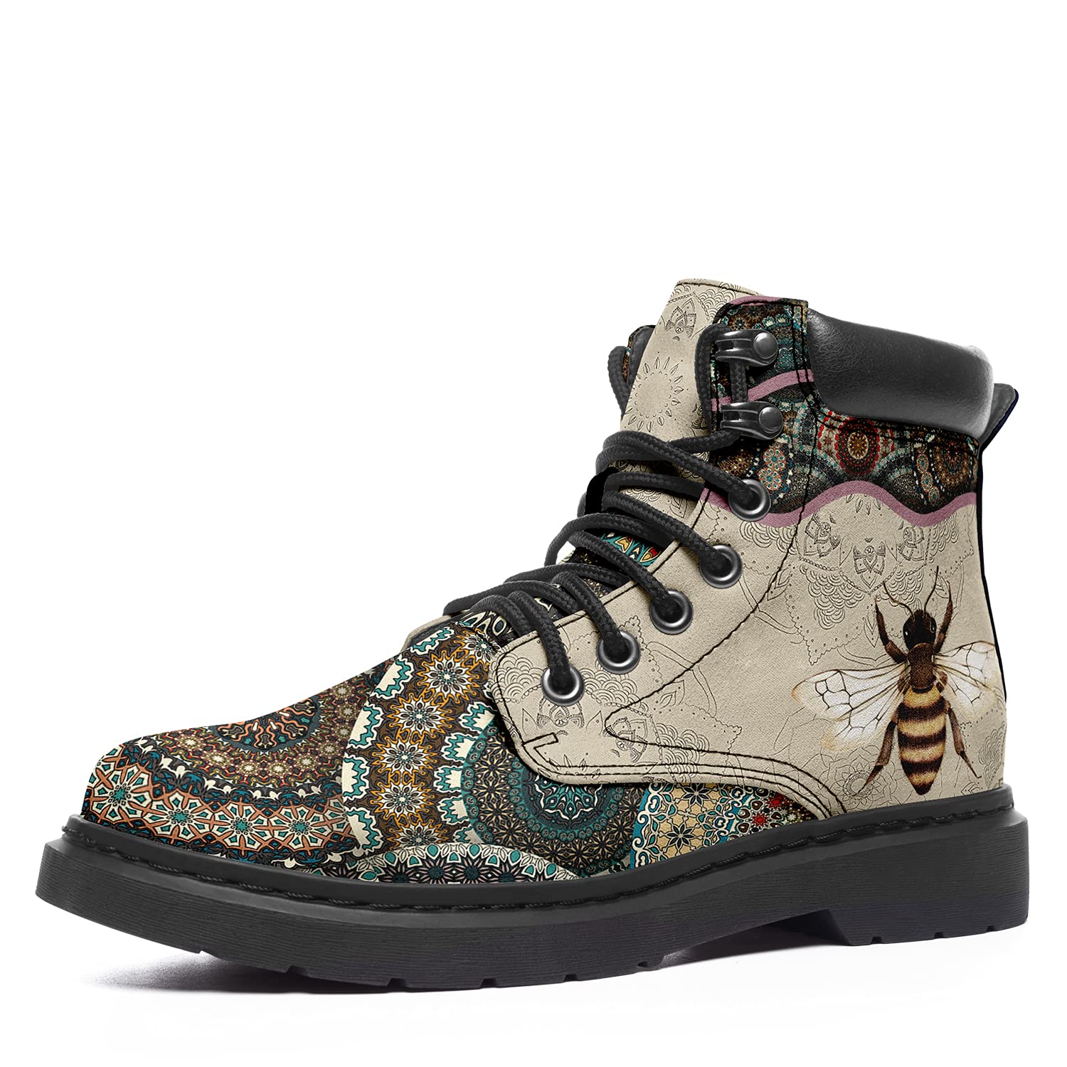 Custom Flower Mandala Animal Print Boots for Women - Fashion Winter Boots for Girls & Ladies | Boho Chic Style, Casual Outfits, Party Wear & Cold Weather Comfort