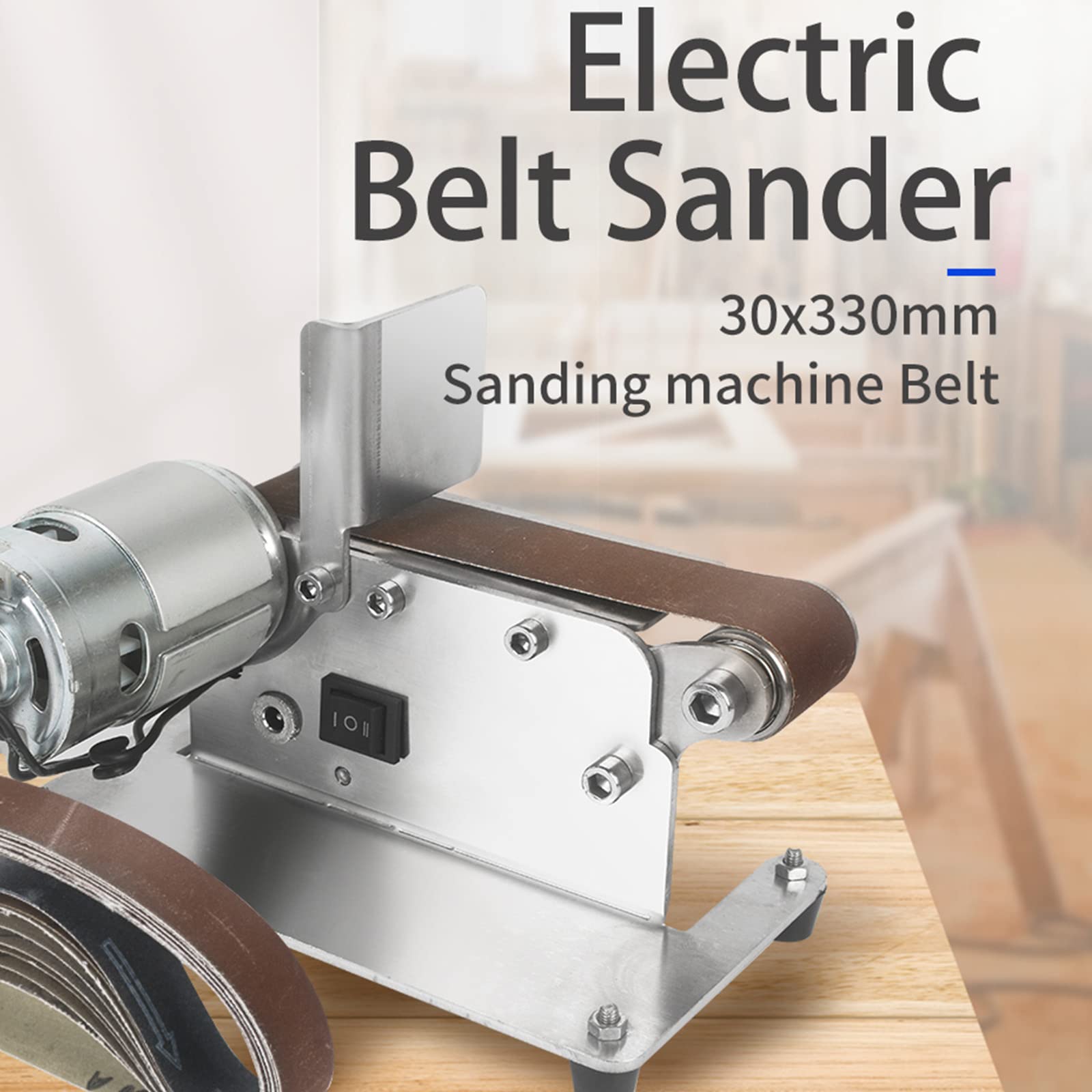 ZJDYDY Mini Belt Sander - 4500-9000RPM Adjustable Speed Electric Grinder for DIY, Knife Sharpening & Metal Polishing | 775 Motor Bench Grinder for Woodworking, Metalworking & Craft Projects