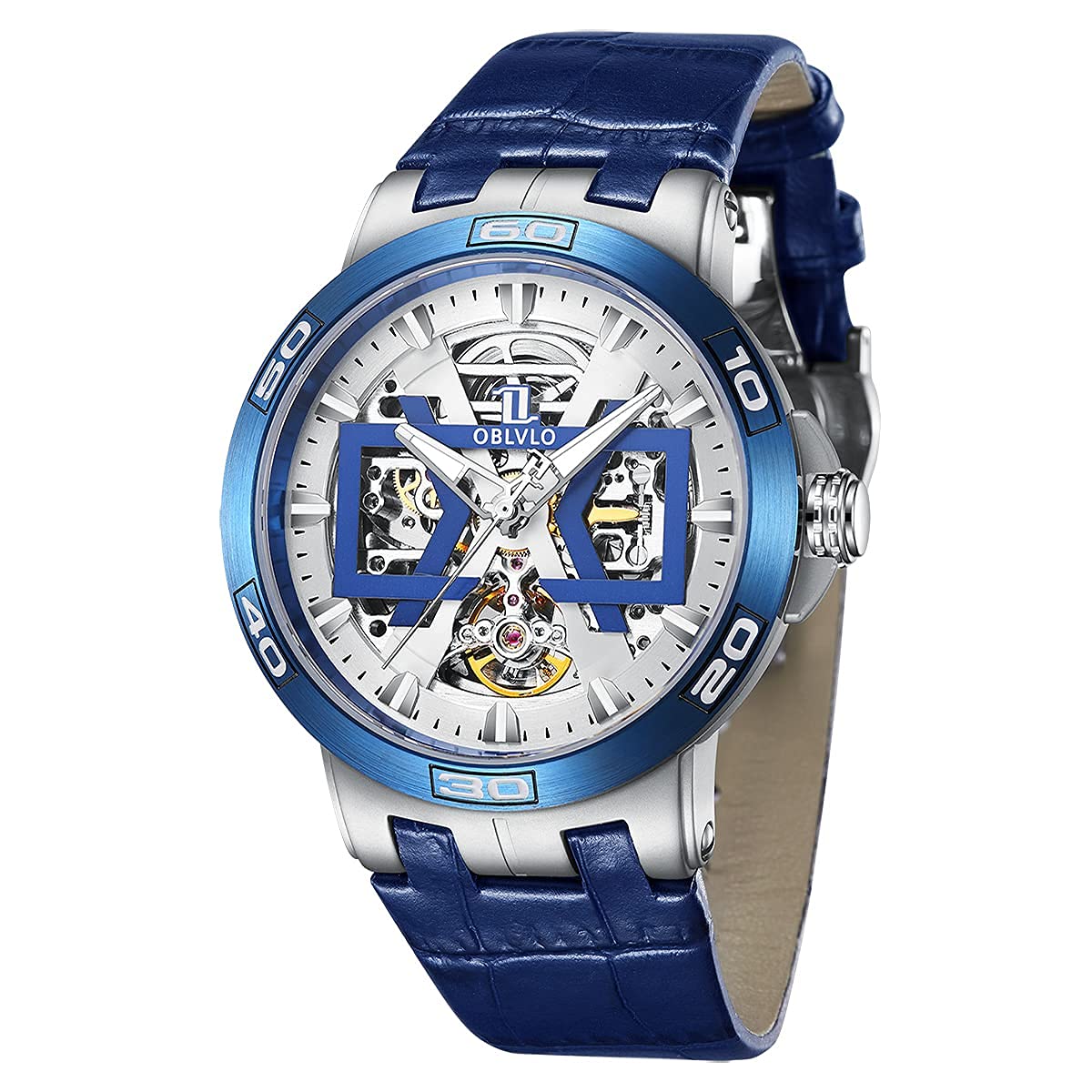 Men's Automatic Skeleton Watch - Waterproof Leather Strap for Sports & Daily Wear