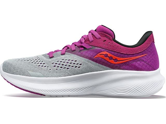 Saucony Ride 16 Women's Running Shoes - Orchid Finesse, 5 Wide - Lightweight Cushioned Sneakers for Road Running, Jogging & Gym Workouts