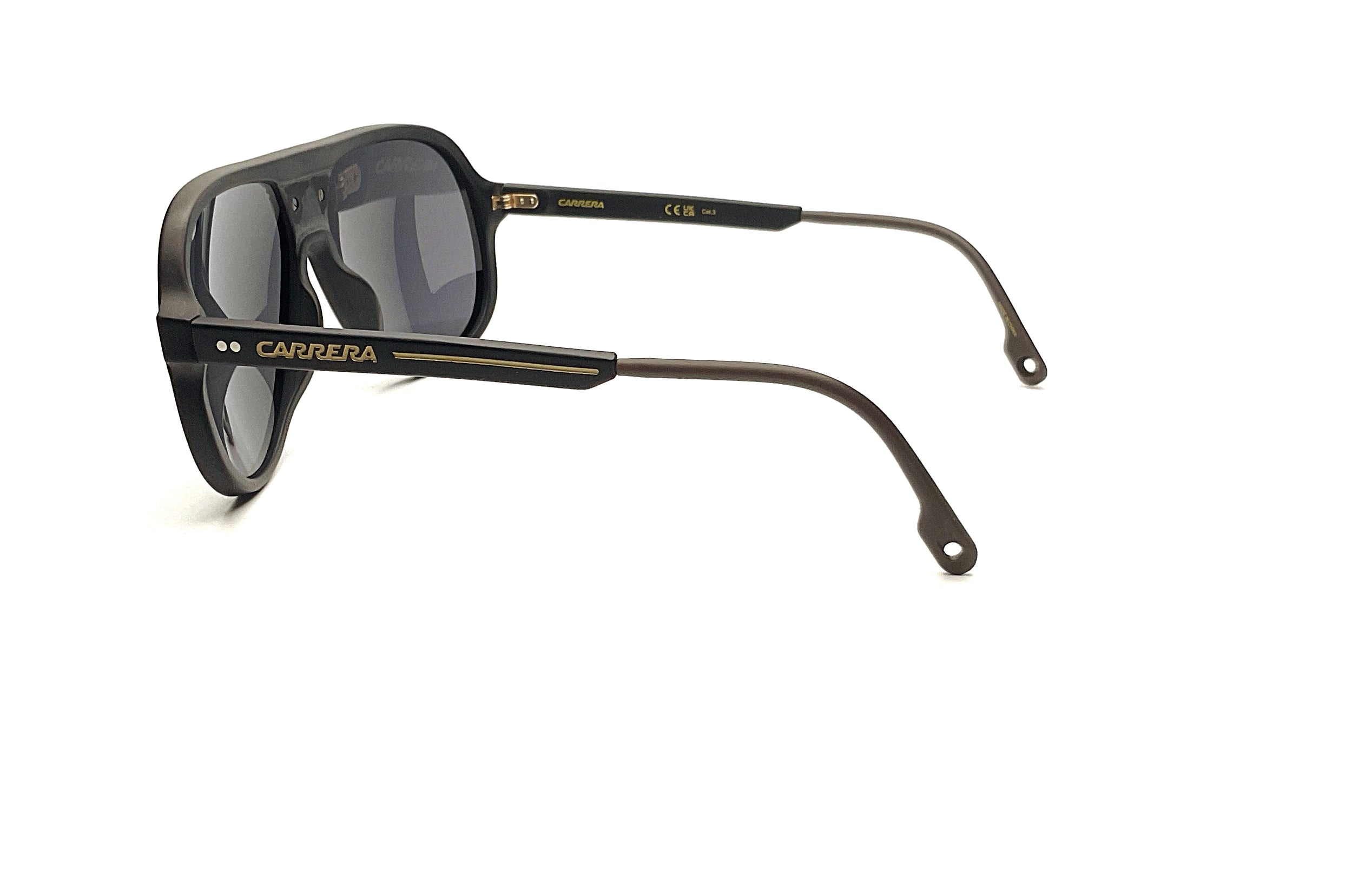 Carrera C Sport 07 Matte Black Gold Sunglasses - Polarized UV Protection for Men & Women - Perfect for Driving, Running, and Outdoor Activities