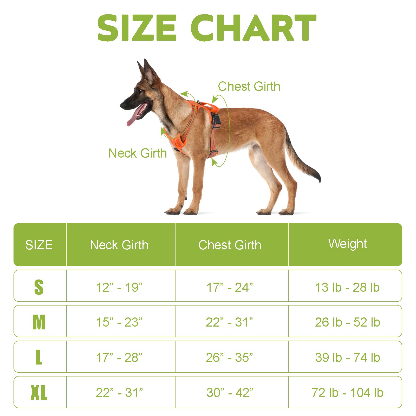 No Pull Dog Harness for Small Medium Large Dogs - Adjustable Reflective Pet Vest with Front Clip & Padded Design - Easy Control Handle for Outdoor Training, Walking & Hiking - Perfect for Daily Use, Park Visits & Pet Adventures (Orange)