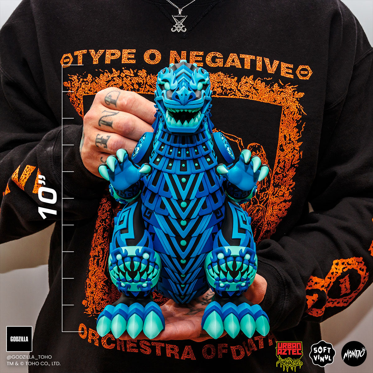 Urban Aztec Godzilla Vinyl Designer Figure - Heat Ray Variant Timed Edition | Collectible Monster Toy for Display & Gifts | Perfect for Anime Fans & Pop Culture Collectors