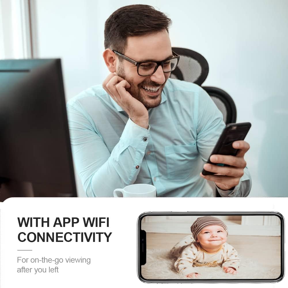 WiFi Hidden Spy Camera - Smallest HD 1080P Mini Security Camera for Home Surveillance | Wireless Indoor Camera with Motion Detection & Night Vision | Ideal for Home Security, Baby Monitoring & Office Protection (Black)