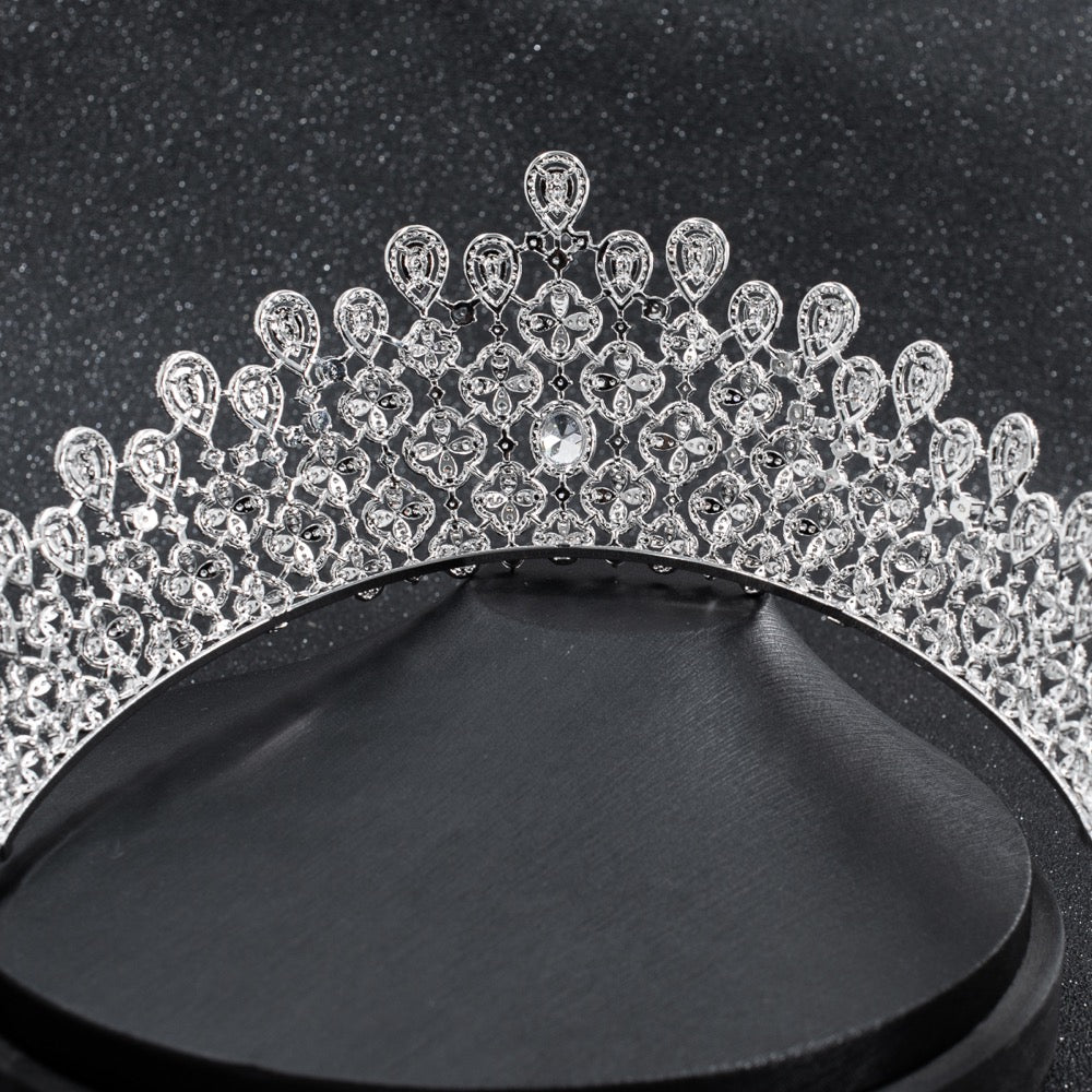 Elegant Cubic Zirconia Wedding Tiara for Brides - CH10229 | Sparkling Hair Jewelry for Bridal, Prom & Special Occasions