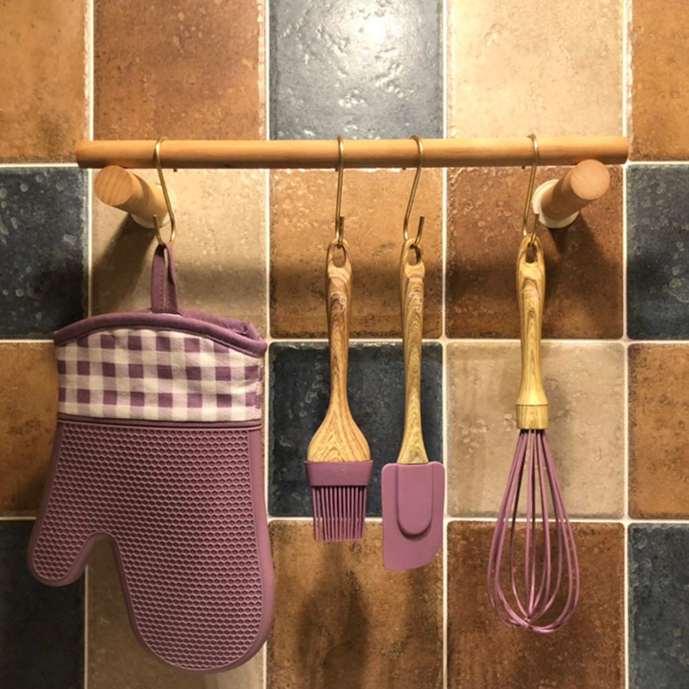 Cabilock 1-Piece Wooden Towel Rack - No Drill Single Towel Bar Hanger for Bathroom, Kitchen & Dorm Room Organization