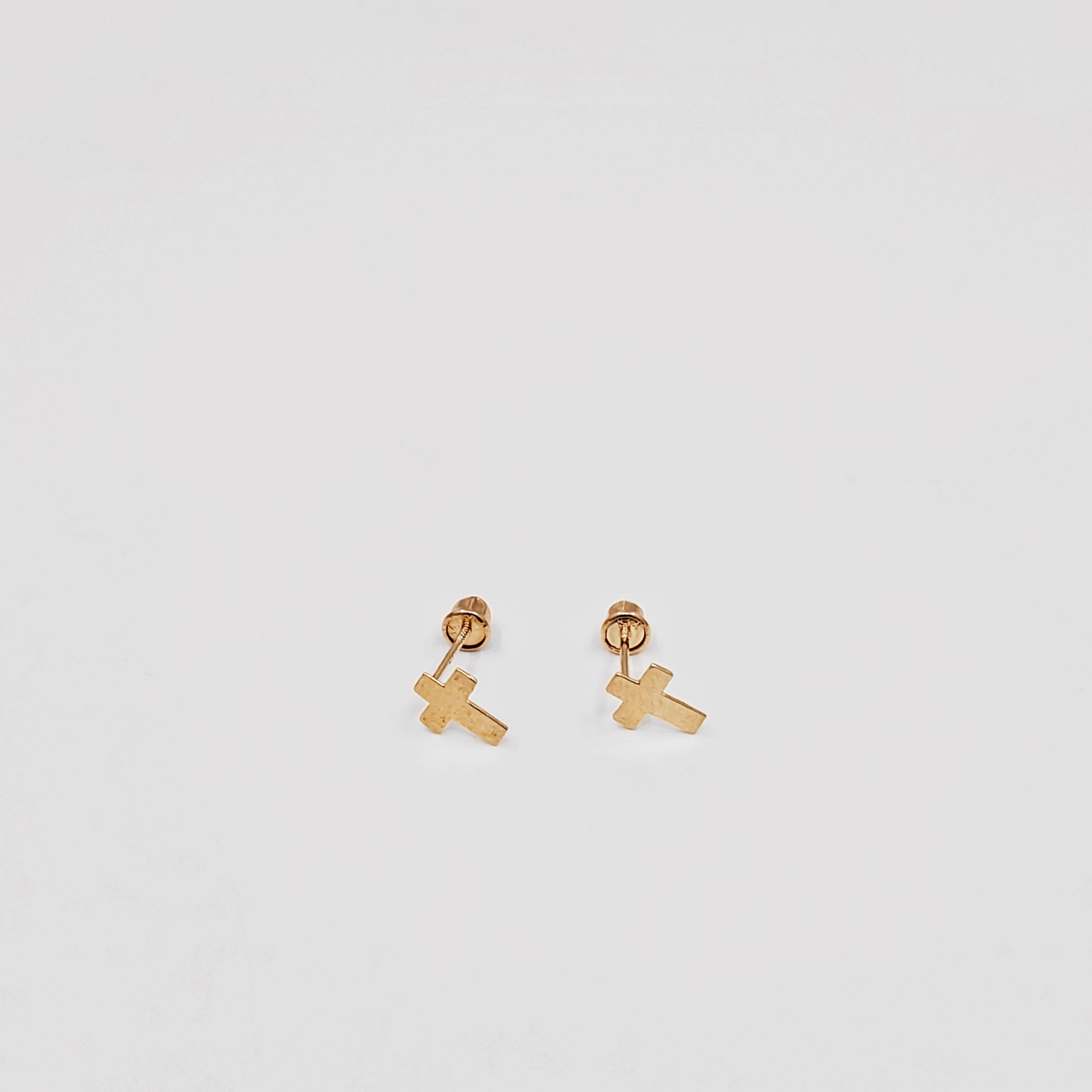 14K Gold Cross Stud Earrings for Women - Hypoallergenic Religious Jewelry - Perfect for Church, Weddings & Everyday Wear