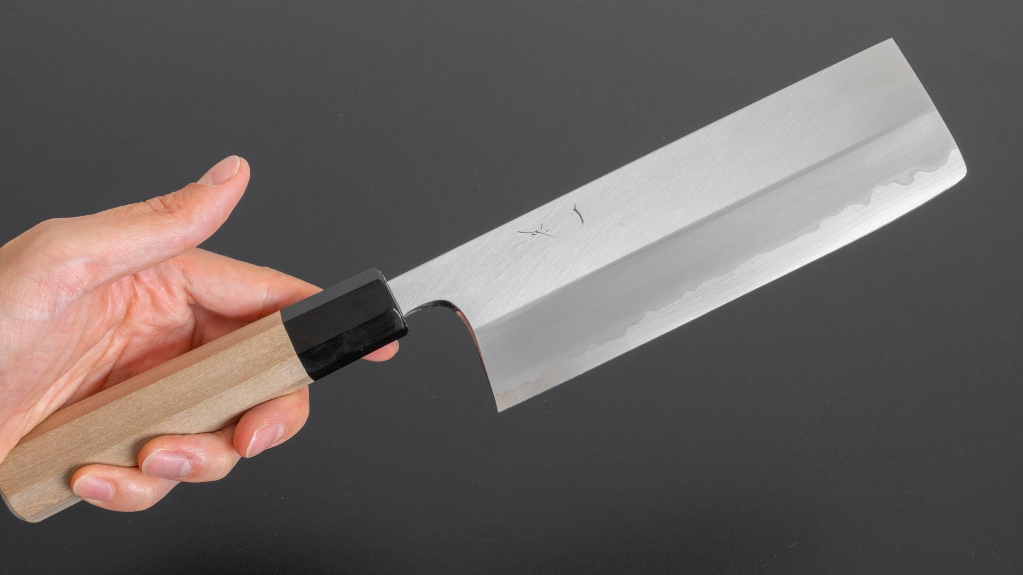 Hitohira Togashi White #1 Stainless Clad Migaki Nakiri 180mm Japanese Kitchen Knife with Ho Wood Handle - Perfect for Slicing Vegetables, Herbs & Sushi Preparation