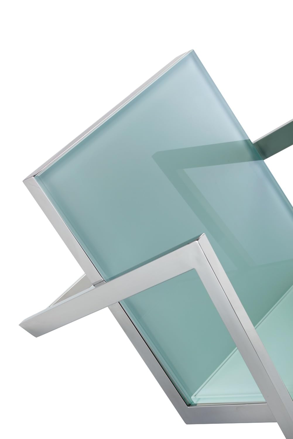 Pasargad Luxe Collection - Premium Glass & Steel Magazine Holder for Home & Office Organization - Stylish Storage for Books, Newspapers & Magazines