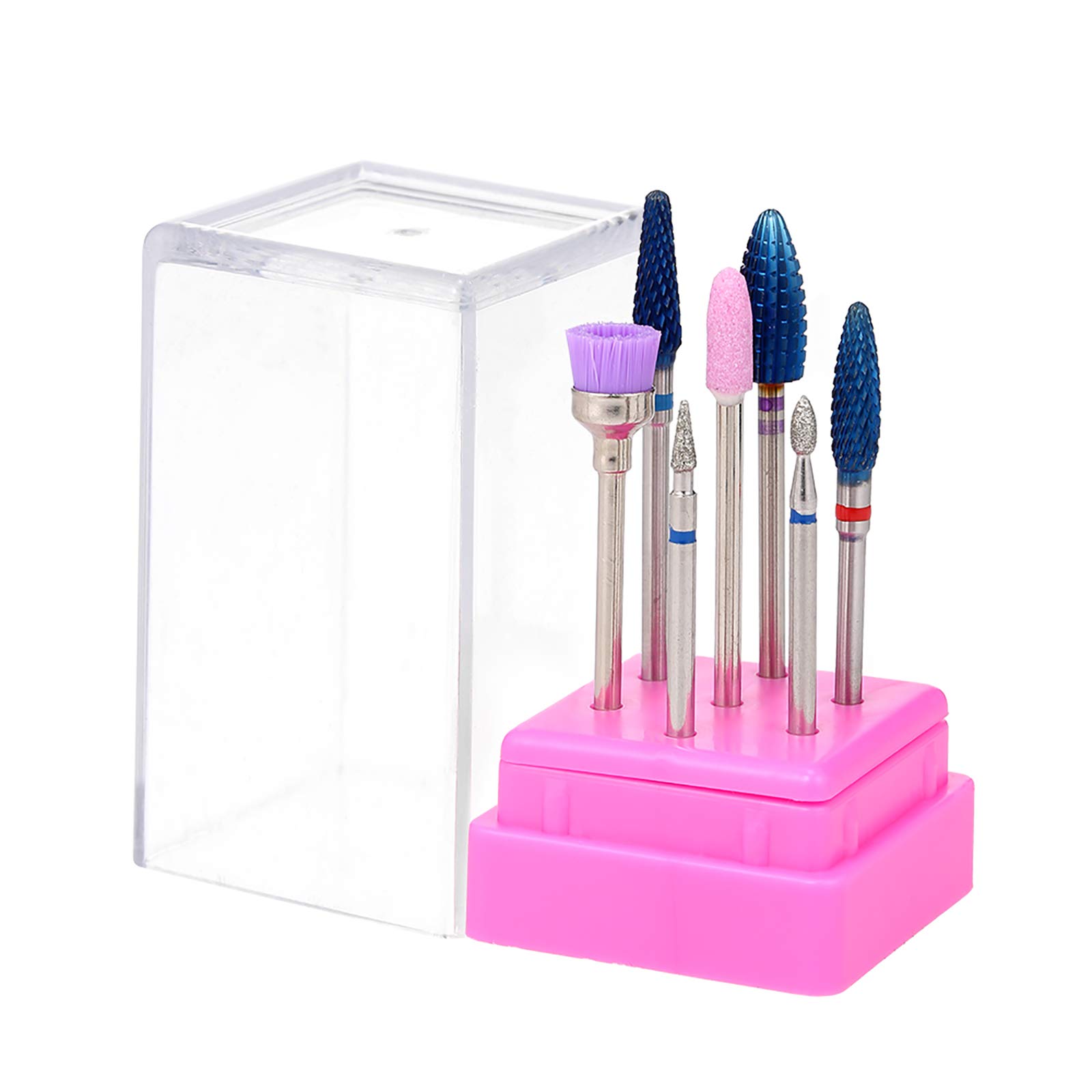 LAURAG 7pcs Nail Drill Bits Set - Professional Pedicure & Manicure Kit with Replacement Bits for Electric Nail Drill - Cuticle Remover & Gel Polish Removal - Perfect for Home Salon & Nail Care