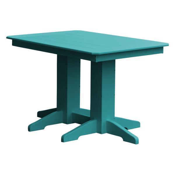 Eco-Friendly Recycled Plastic Rectangular Dining Table - Sustainable Outdoor/Indoor Furniture for Patio, Garden & Small Space Dining